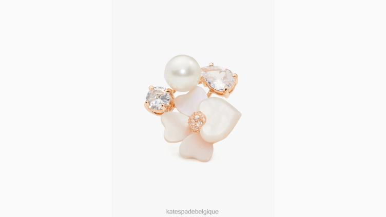 précieux goujons de grappe de pensées Kate Spade femmes accessoires D82881127 blanc multicolore