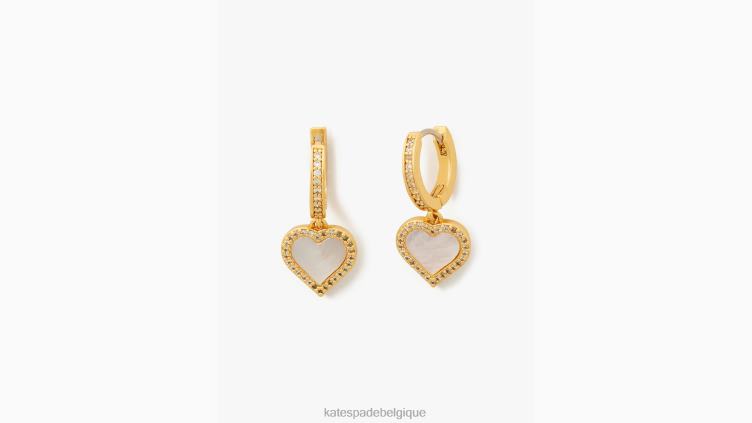 prends courage, huggie hoops Kate Spade femmes accessoires D82881131 clair/or