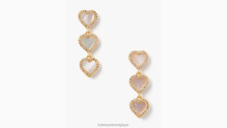 prenez coeur boucles d'oreilles linéaires Kate Spade femmes accessoires D82881203 clair/or