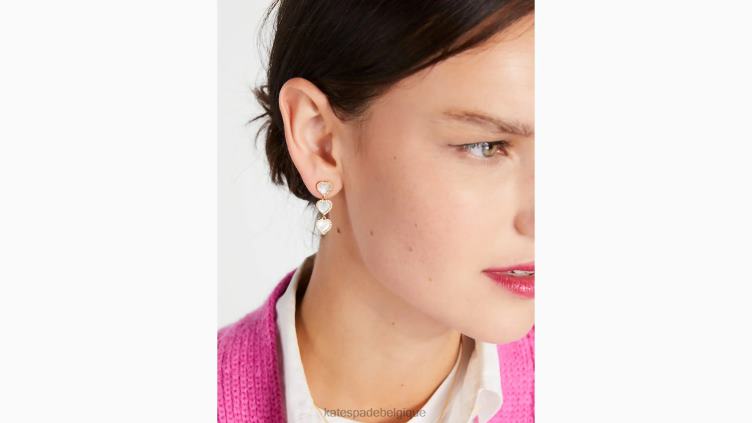 prenez coeur boucles d'oreilles linéaires Kate Spade femmes accessoires D82881203 clair/or