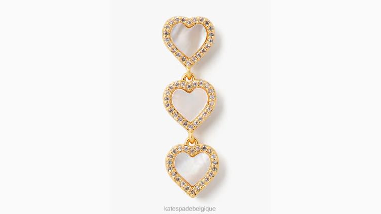 prenez coeur boucles d'oreilles linéaires Kate Spade femmes accessoires D82881203 clair/or