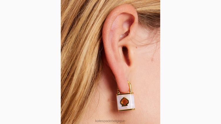 serrure et câlins Kate Spade femmes accessoires D82881024 or blanc.