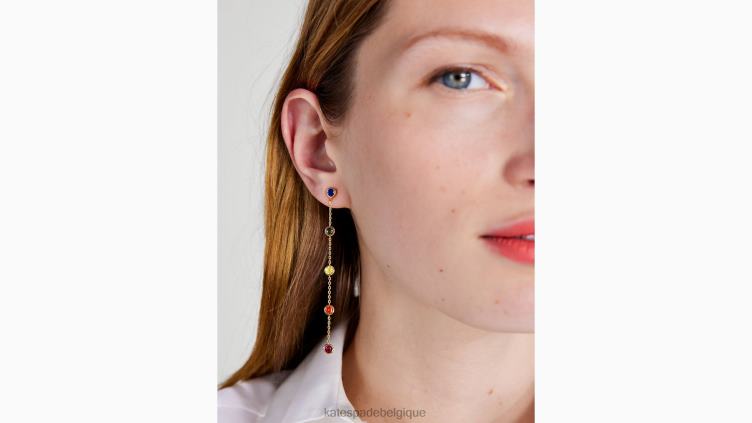 sur les boucles d'oreilles linéaires à pois Kate Spade femmes accessoires D82881072 multi
