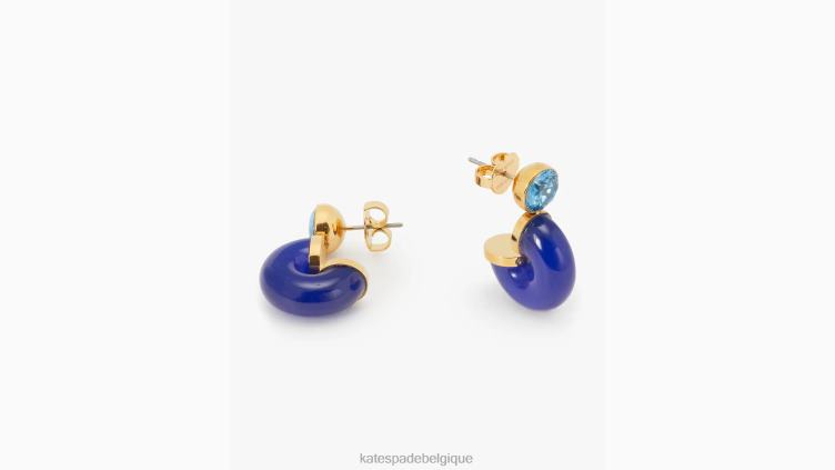 voir des boucles d'oreilles à rayures Kate Spade femmes accessoires D8288970 bleu marine multicolore
