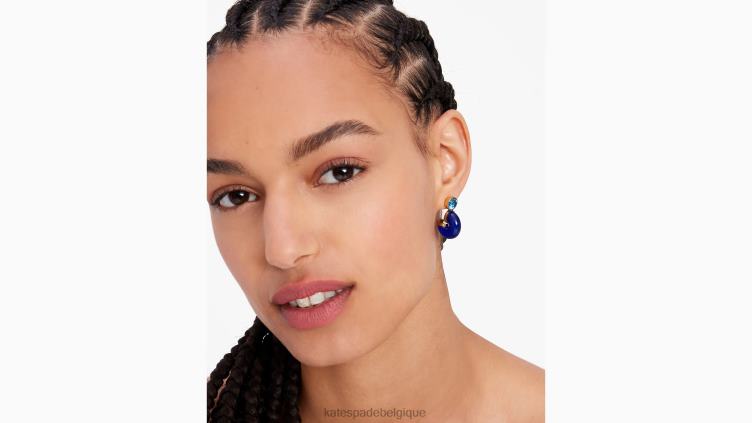voir des boucles d'oreilles à rayures Kate Spade femmes accessoires D8288970 bleu marine multicolore