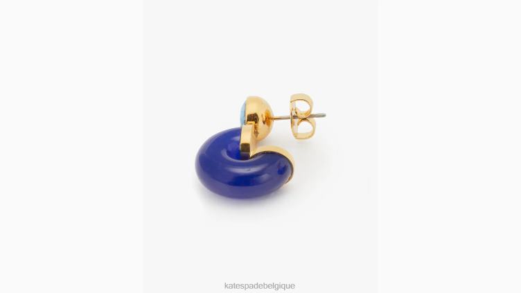 voir des boucles d'oreilles à rayures Kate Spade femmes accessoires D8288970 bleu marine multicolore