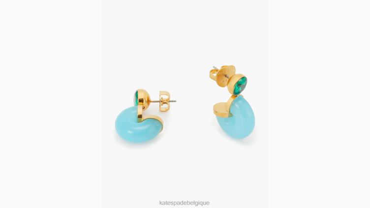 voir des boucles d'oreilles à rayures Kate Spade femmes accessoires D8288975 vert multicolore