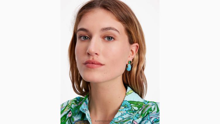 voir des boucles d'oreilles à rayures Kate Spade femmes accessoires D8288975 vert multicolore