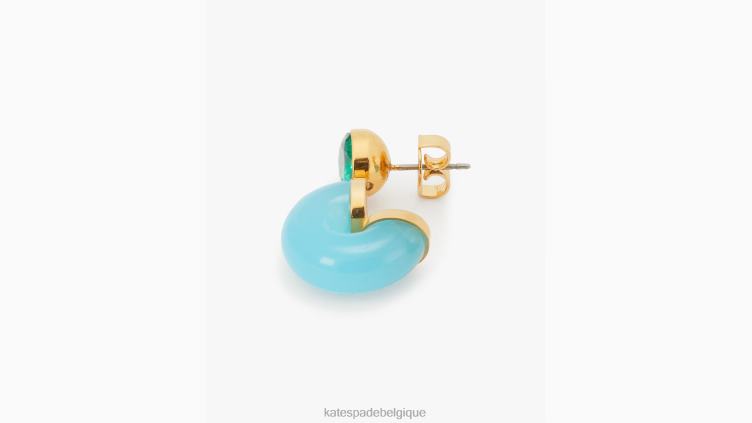 voir des boucles d'oreilles à rayures Kate Spade femmes accessoires D8288975 vert multicolore