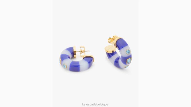 voir des cerceaux à rayures Kate Spade femmes accessoires D8288971 bleu marine multicolore