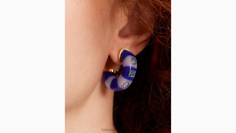 voir des cerceaux à rayures Kate Spade femmes accessoires D8288971 bleu marine multicolore