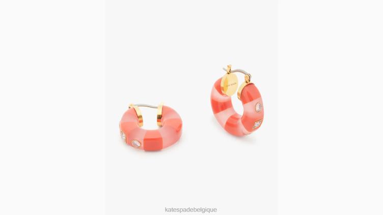 voir des cerceaux à rayures Kate Spade femmes accessoires D8288973 rose multicolore