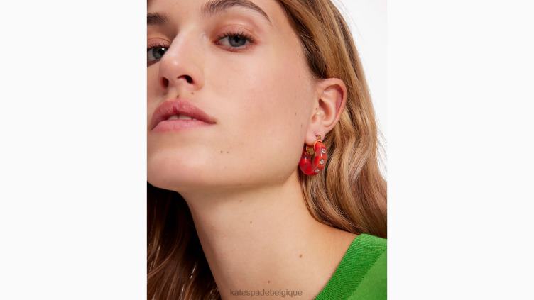 voir des cerceaux à rayures Kate Spade femmes accessoires D8288973 rose multicolore