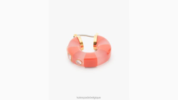 voir des cerceaux à rayures Kate Spade femmes accessoires D8288973 rose multicolore