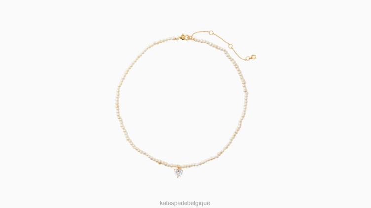 mon pendentif coeur en perles d'amour Kate Spade femmes accessoires D82881241 clair/or