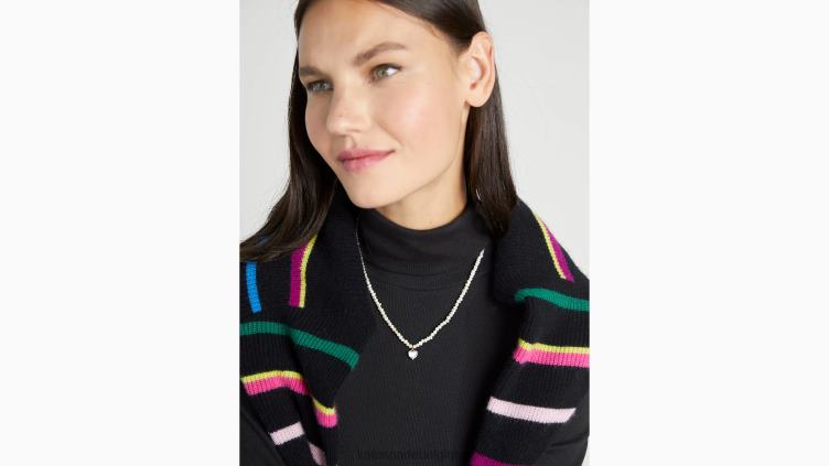 mon pendentif coeur en perles d'amour Kate Spade femmes accessoires D82881241 clair/or
