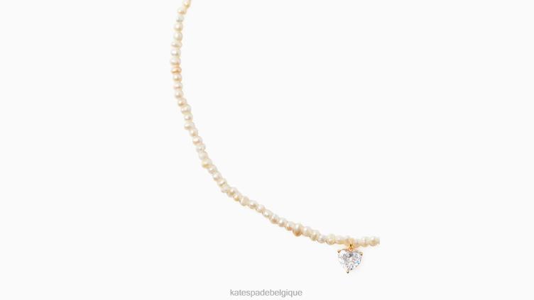 mon pendentif coeur en perles d'amour Kate Spade femmes accessoires D82881241 clair/or