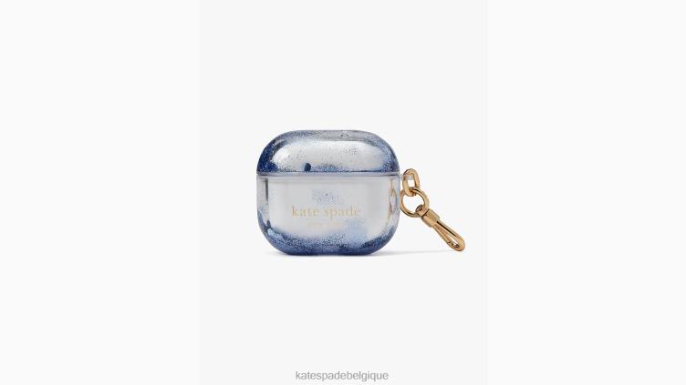 coque airpods à paillettes liquides pour dalles de patio Kate Spade femmes accessoires D82881424 bleu multicolore