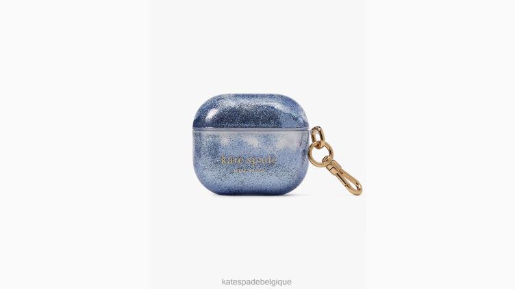 coque airpods à paillettes liquides pour dalles de patio Kate Spade femmes accessoires D82881424 bleu multicolore