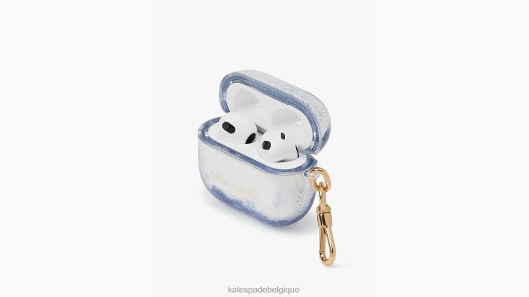 coque airpods à paillettes liquides pour dalles de patio Kate Spade femmes accessoires D82881424 bleu multicolore