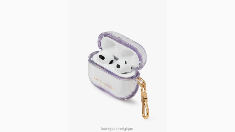 coque airpods à pois confettis Kate Spade femmes accessoires D82881418 crème de lavande multi