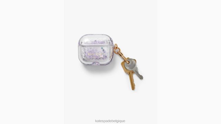coque airpods à pois confettis Kate Spade femmes accessoires D82881418 crème de lavande multi