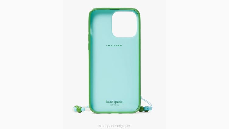 coque avec bracelet pour iphone 14 pro max à rayures de course Kate Spade femmes accessoires D82881278 bleu multicolore