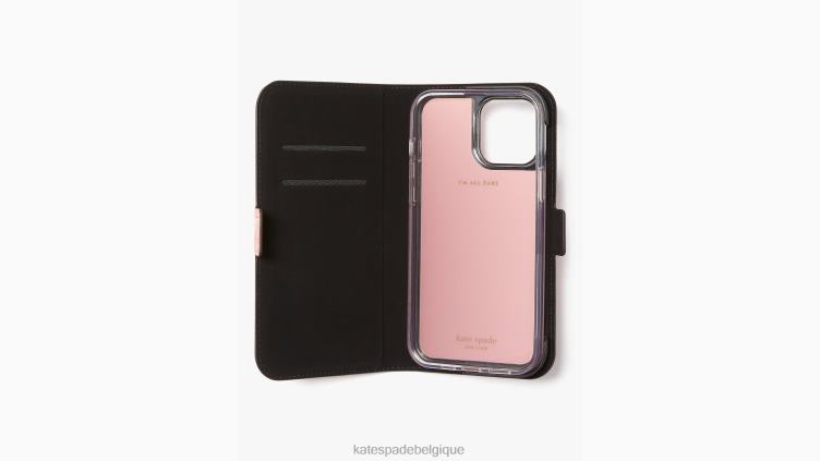 coque folio magnétique pour iphone 13 pro max pamplemousse spencer Kate Spade femmes accessoires D82881422 rose multicolore