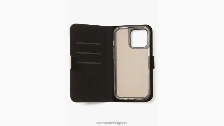 coque folio magnétique pour iphone 13 pro morgan color block Kate Spade femmes accessoires D82881372 cornouiller pâle multi