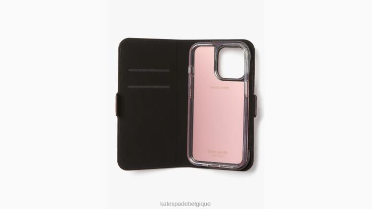 coque folio magnétique pour iphone 13 pro pamplemousse spencer Kate Spade femmes accessoires D82881442 rose multicolore