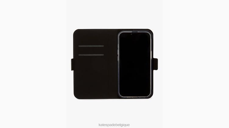 coque folio magnétique pour iphone 13 spencer Kate Spade femmes accessoires D82881407 beige chaud/noir