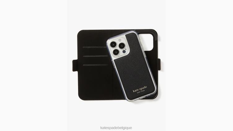 coque folio magnétique pour iphone 14 pro morgan color block Kate Spade femmes accessoires D82881307 café moka multi