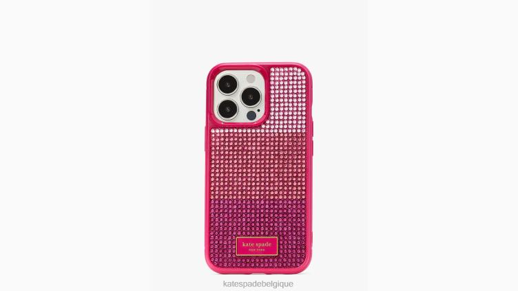 coque iphone 13 pro gala en relief avec strass Kate Spade femmes accessoires D82881423 rose multicolore