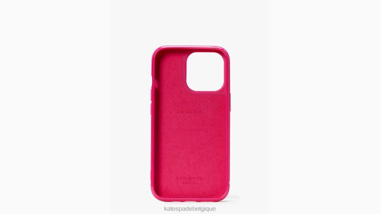 coque iphone 13 pro gala en relief avec strass Kate Spade femmes accessoires D82881423 rose multicolore