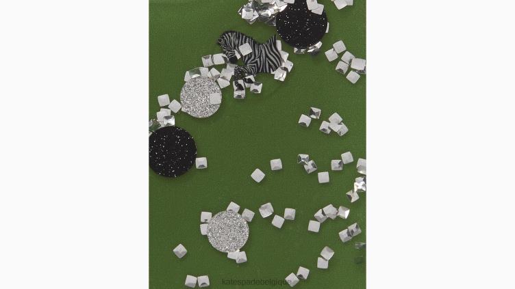 coque iphone 13 pro à paillettes liquides zèbre Kate Spade femmes accessoires D82881464 noir multicolore