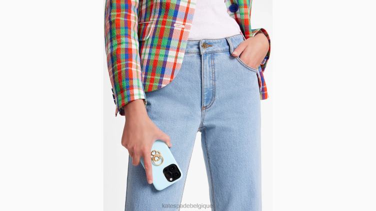 coque iphone 14 pro max avec support en cuir morgan saffiano Kate Spade femmes accessoires D82881277 piscine parfaite
