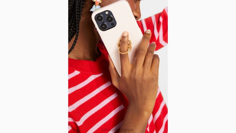 coque iphone 14 pro max avec support en cuir morgan saffiano Kate Spade femmes accessoires D82881414 plage du matin