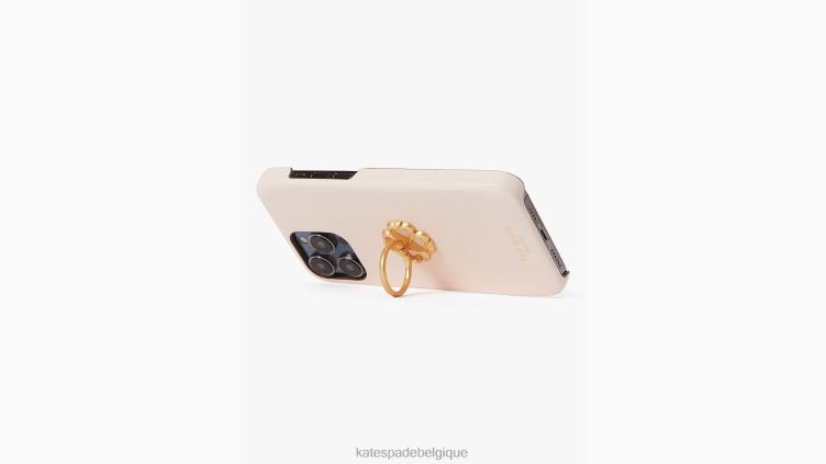 coque iphone 14 pro max avec support en cuir morgan saffiano Kate Spade femmes accessoires D82881414 plage du matin