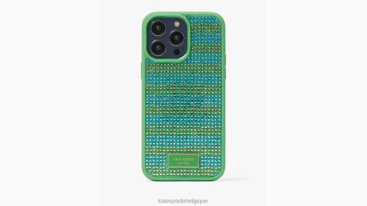 coque iphone 14 pro max à sequins rayés bord de mer Kate Spade femmes accessoires D82881275 marée basse multi