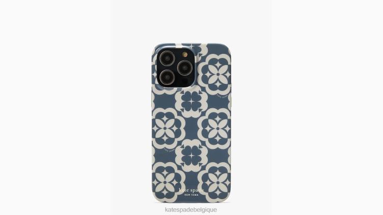 coque iphone 14 pro monogramme de fleurs Kate Spade femmes accessoires D82881374 bleu mante