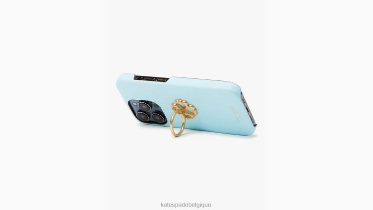 coque iphone 14 pro morgan saffiano en cuir avec anneau Kate Spade femmes accessoires D82881276 piscine parfaite