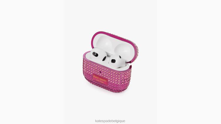 coque pour AirPods Gala en relief avec strass Kate Spade femmes accessoires D82881409 rose multicolore