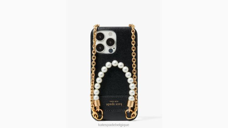 sac à bandoulière Pearl & Pave pour iPhone 13 Pro Kate Spade femmes accessoires D82881419 noir