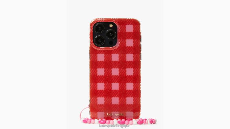 étui avec bracelet pour iphone 14 pro max à paillettes vichy sam icon Kate Spade femmes accessoires D82881287 nuage rose multi