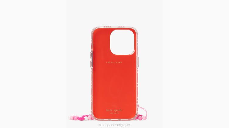 étui avec bracelet pour iphone 14 pro à paillettes vichy sam icon Kate Spade femmes accessoires D82881286 nuage rose multi