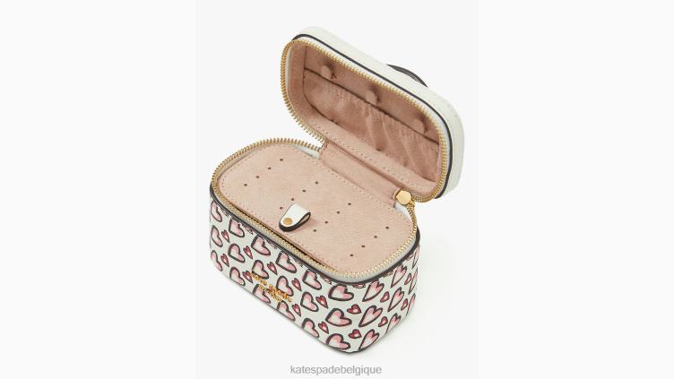 coffret à bijoux Morgan Fancy Hearts Kate Spade femmes accessoires D82881412 crème multi