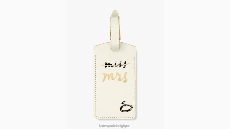 je manque à Mme l'étiquette de bagage Kate Spade femmes accessoires D82881301 parchemin