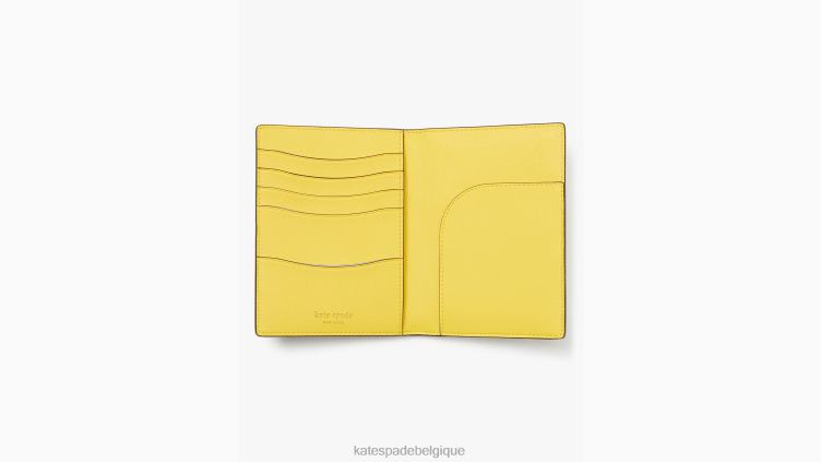 porte-passeport en relief Morgan Lemon Toss Kate Spade femmes accessoires D82881270 parchemin multi