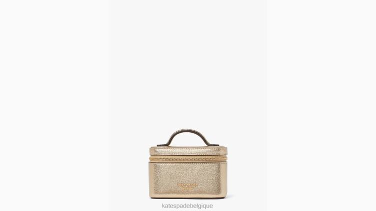 Étui à bijoux en cuir métallisé Morgan Kate Spade femmes accessoires D82881467 or