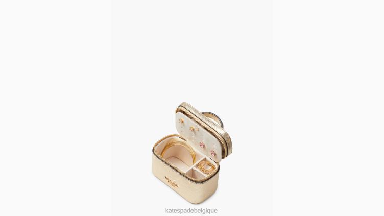 Étui à bijoux en cuir métallisé Morgan Kate Spade femmes accessoires D82881467 or